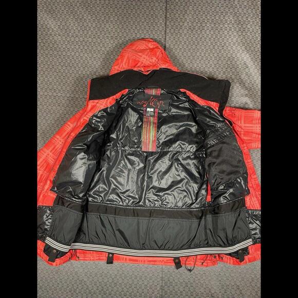 Obermeyer Womens 6 Sawyer Quality Jacket Ski Snowboarding Vented Plaid Coral NEW - Picture 5 of 7